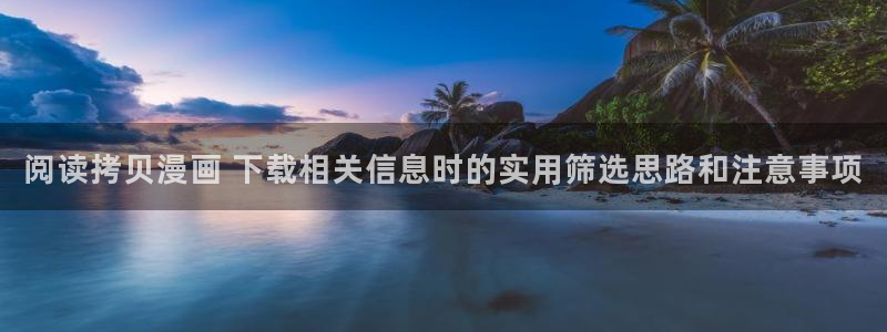 哔咔：阅读拷贝漫画 下载相关信息时的实用筛选思路和注意事项